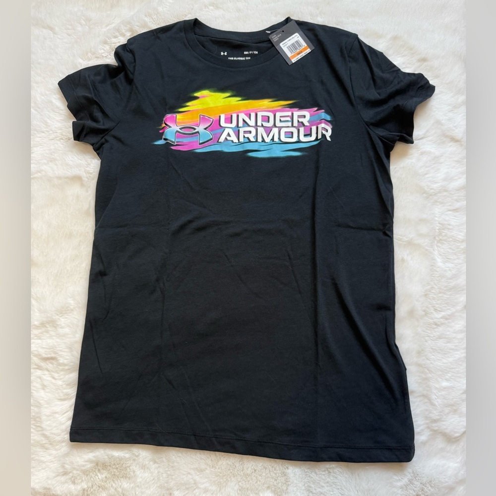 Under Armour Black Tee with Neon Graphic